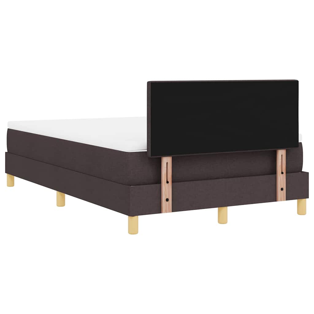vidaXL Łóżko z sprężyną LED Ciemny brąz 120 x 190 cm tkanina
