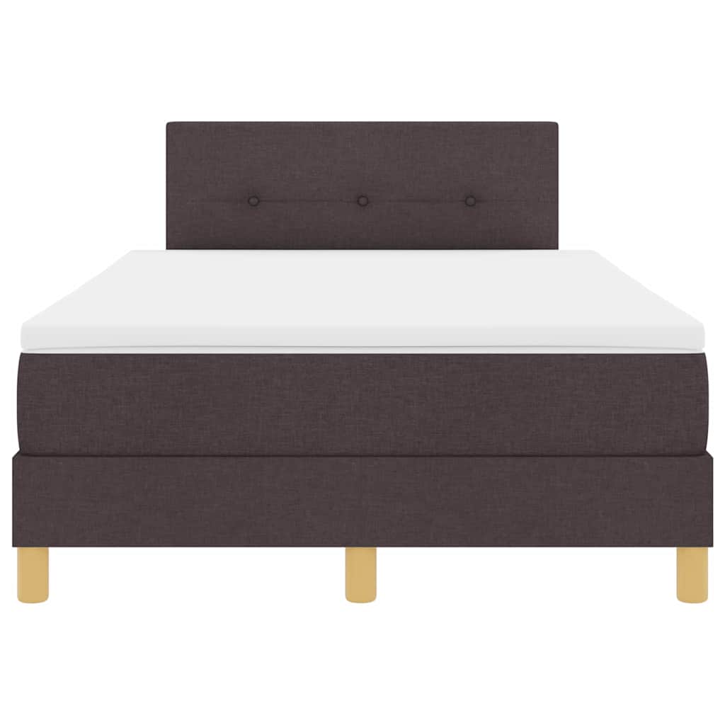 vidaXL Łóżko z sprężyną LED Ciemny brąz 120 x 190 cm tkanina