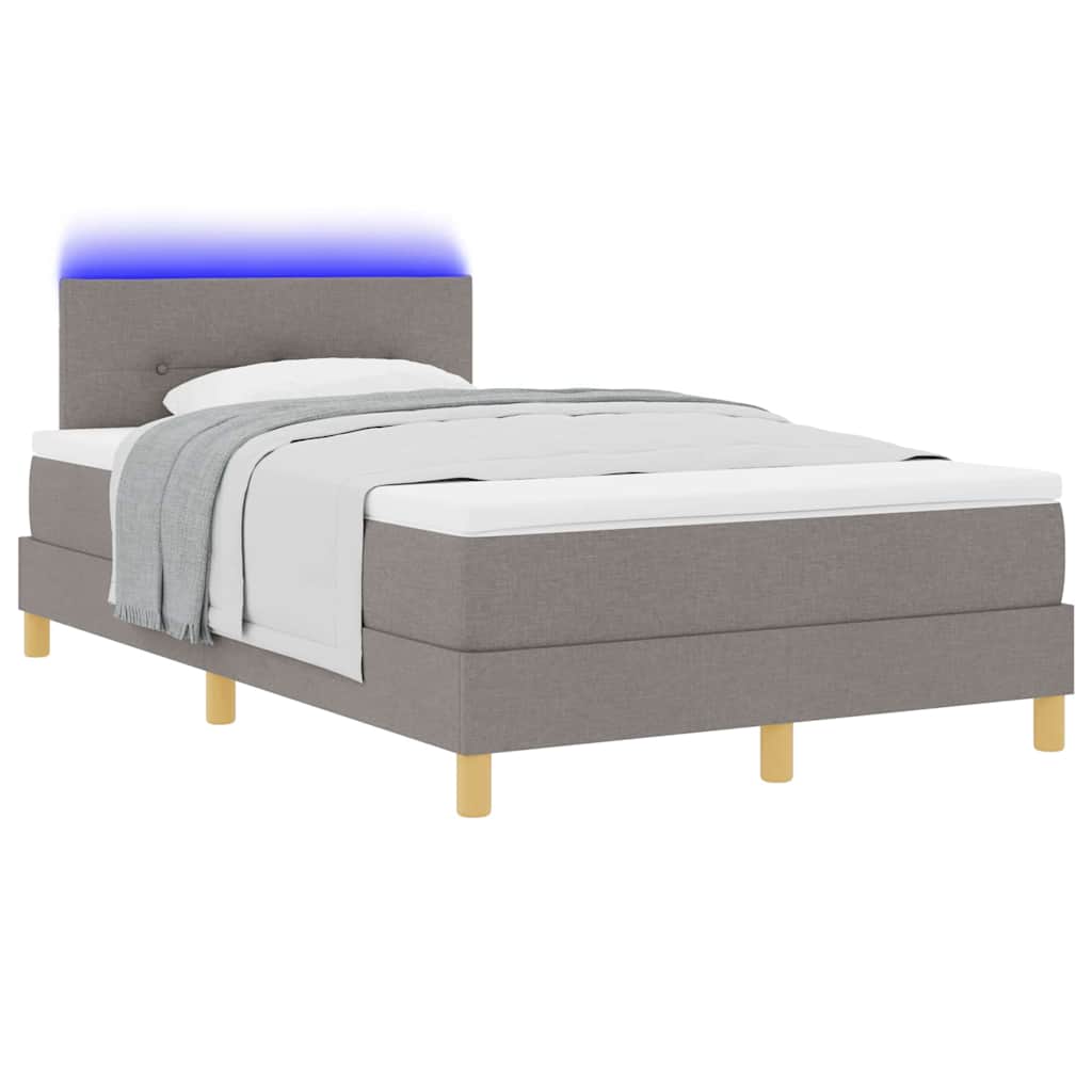 vidaXL Łóżko z sprężyną LED Ciemnoszary 120 x 190 cm tkanina
