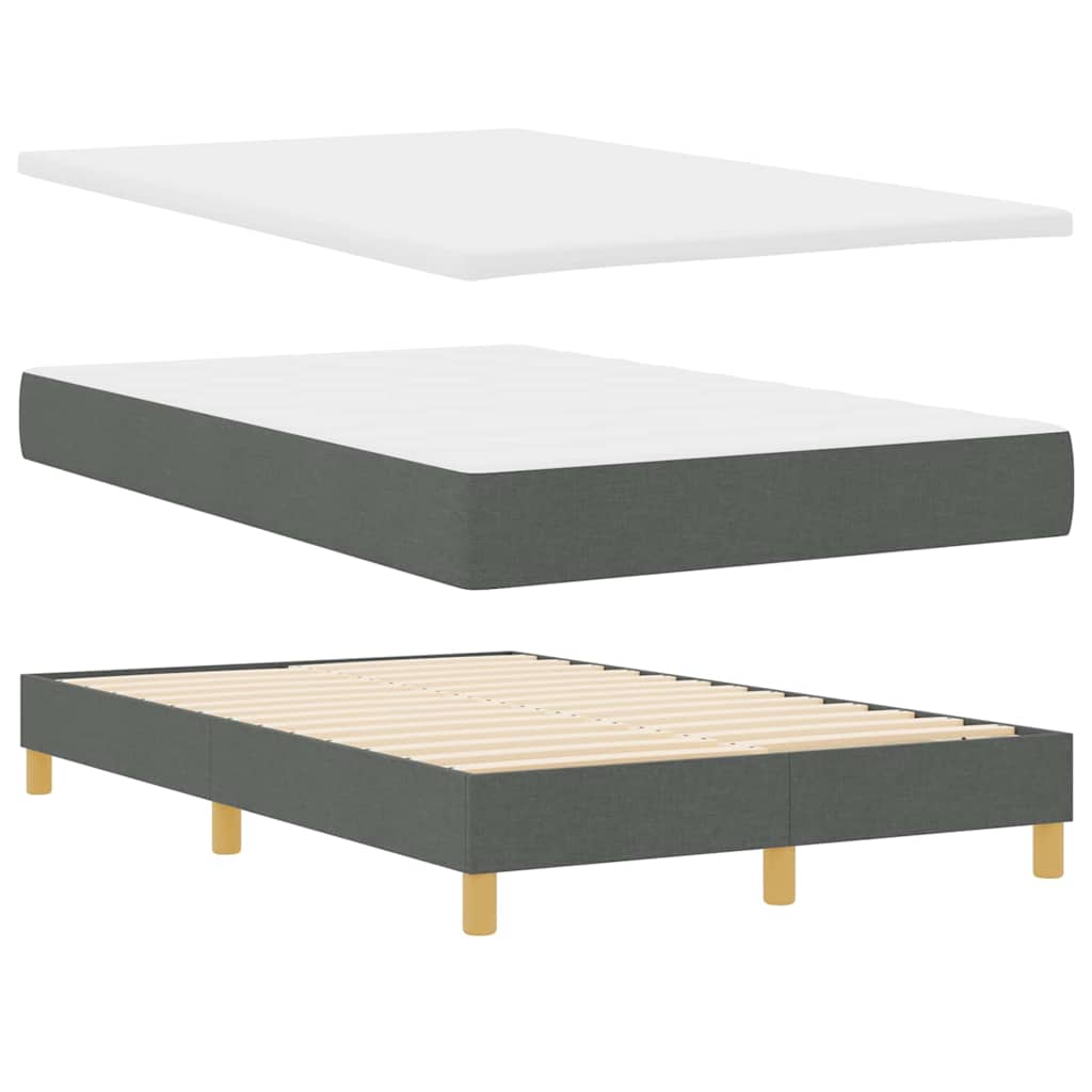 vidaXL Łóżko z sprężyną LED Ciemnoszary 120 x 200 cm tkanina