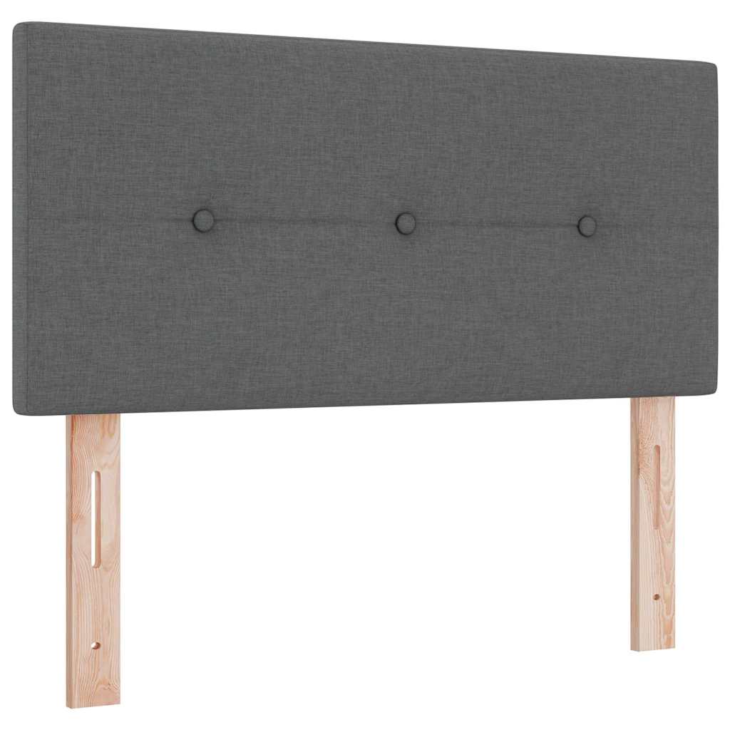 vidaXL Łóżko z sprężyną LED Ciemnoszary 120 x 200 cm tkanina
