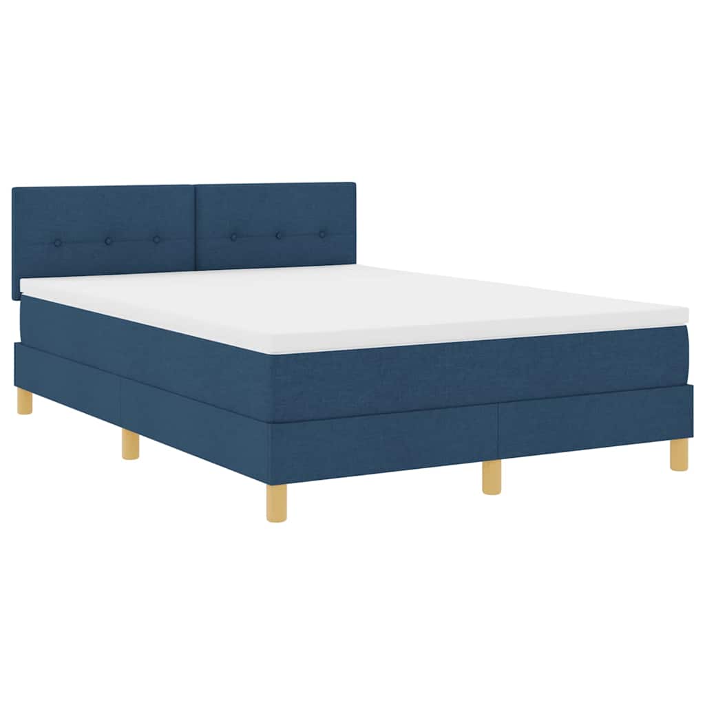 vidaXL Łóżko z sprężyną LED Niebieski 140 x 190 cm tkanina