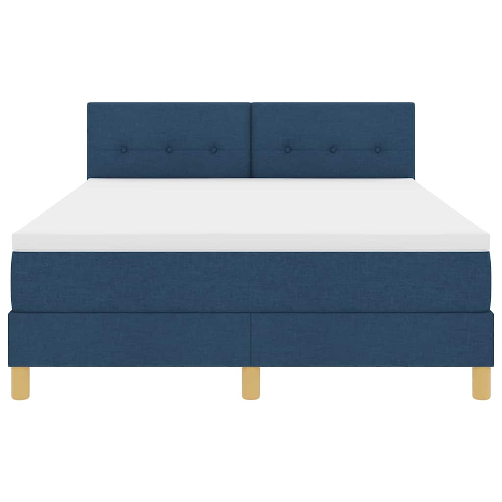 vidaXL Łóżko z sprężyną LED Niebieski 140 x 190 cm tkanina