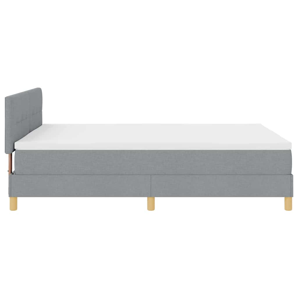 vidaXL Łóżko z sprężyną LED Jasnoszary 160 x 200 cm tkanina