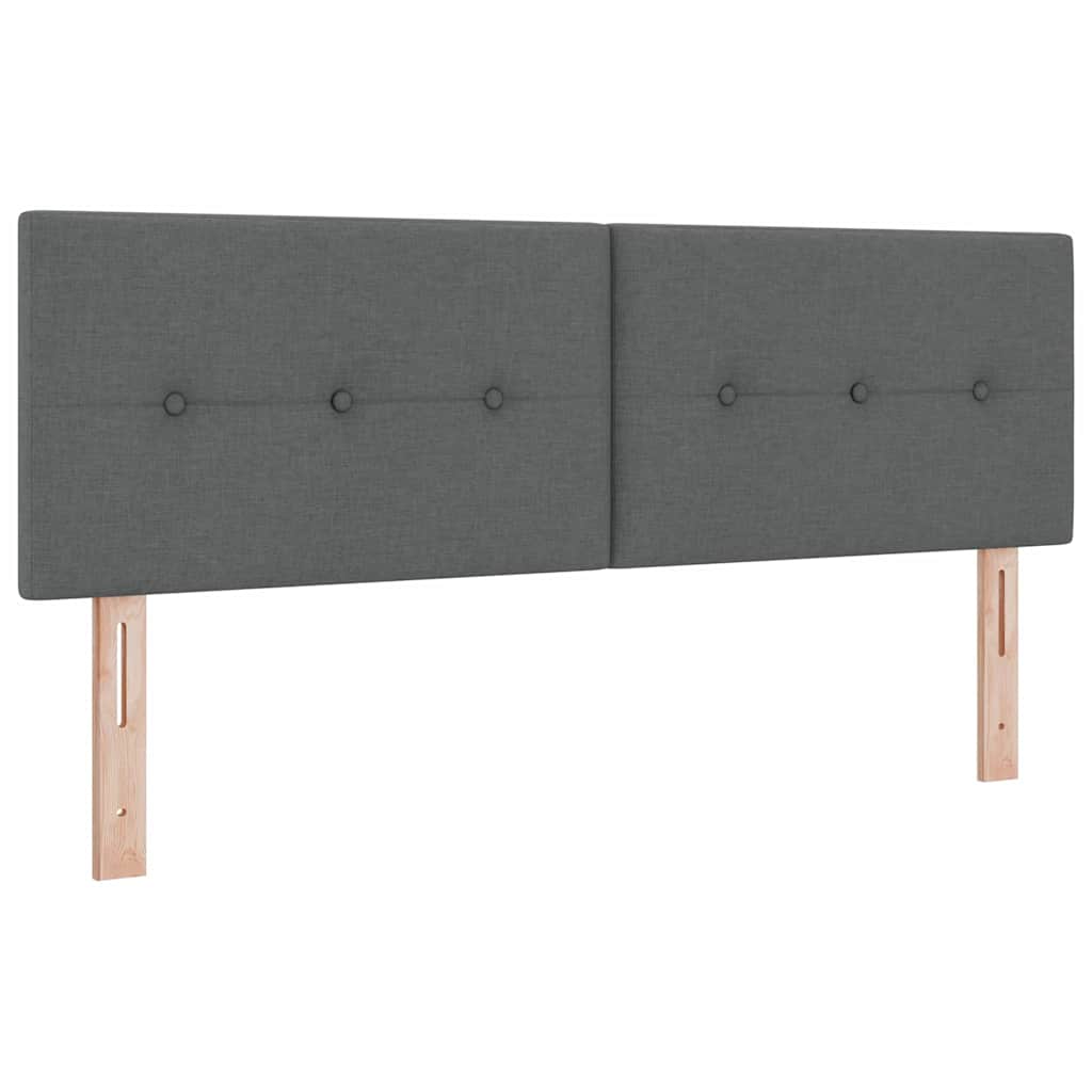 vidaXL Łóżko z sprężyną LED Ciemnoszary 160 x 200 cm tkanina