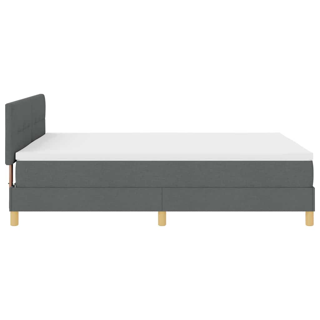 vidaXL Łóżko z sprężyną LED Ciemnoszary 160 x 200 cm tkanina