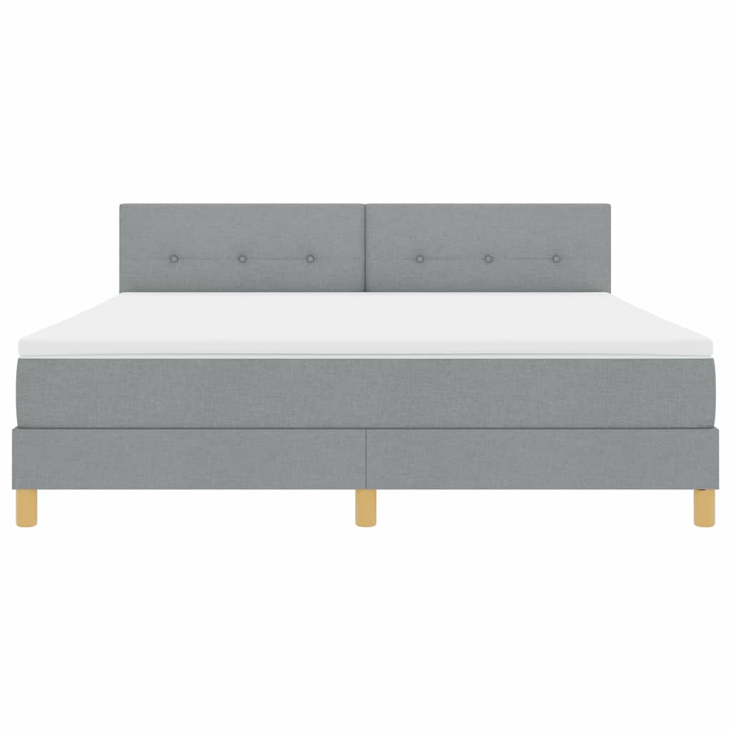 vidaXL Łóżko z sprężyną LED Jasnoszary 180 x 200 cm tkanina