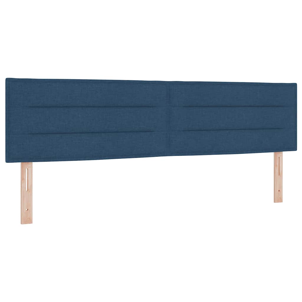 vidaXL Łóżko z sprężyną LED z poduszką Niebieski 180 x 200 cm tkanina