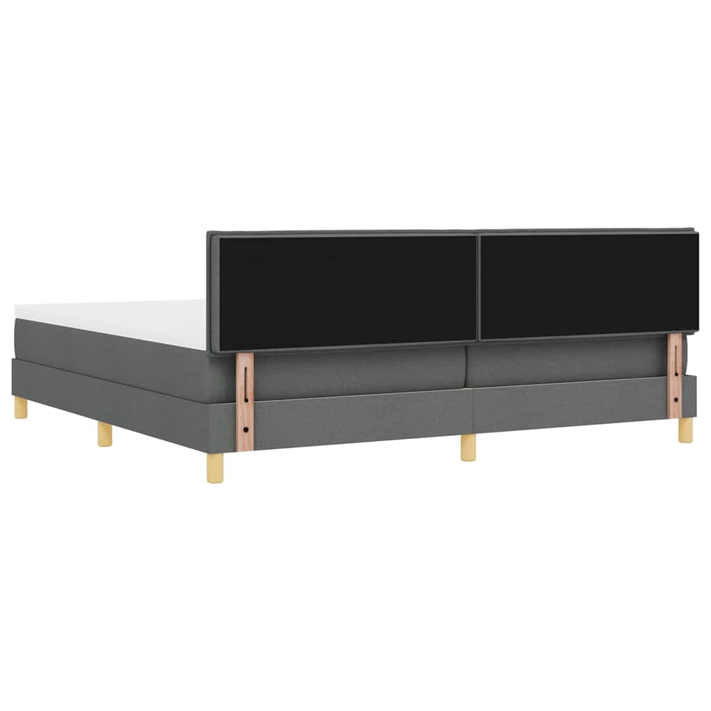 vidaXL Łóżko z sprężyną LED Ciemnoszary 200 x 200 cm tkanina