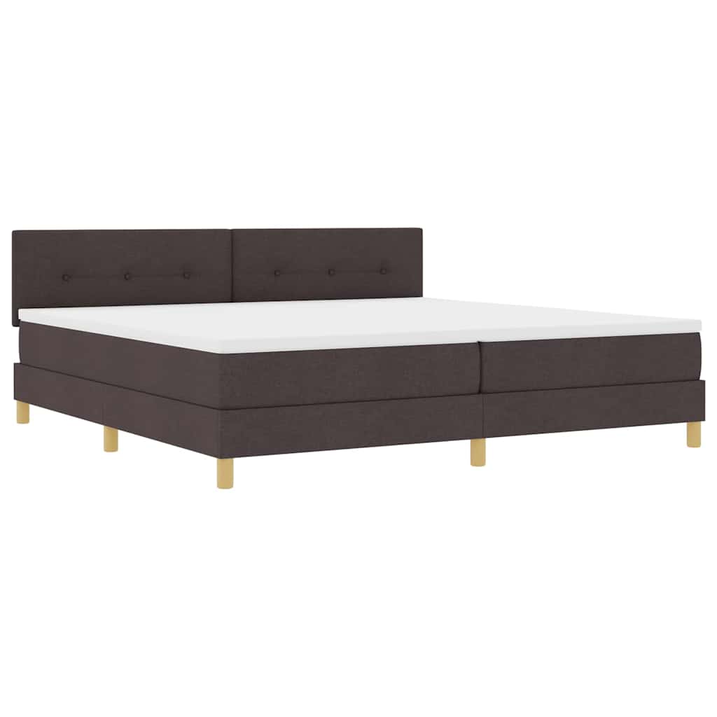 vidaXL Łóżko z sprężyną LED Ciemny brąz 200 x 200 cm tkanina