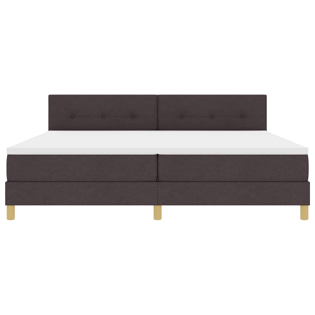 vidaXL Łóżko z sprężyną LED Ciemny brąz 200 x 200 cm tkanina