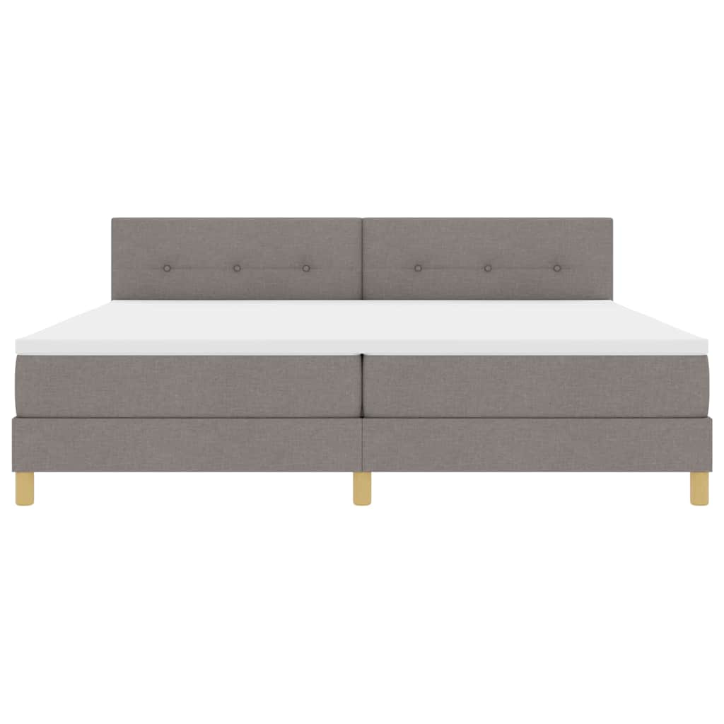vidaXL Łóżko z sprężyną LED Ciemnoszary 200 x 200 cm tkanina