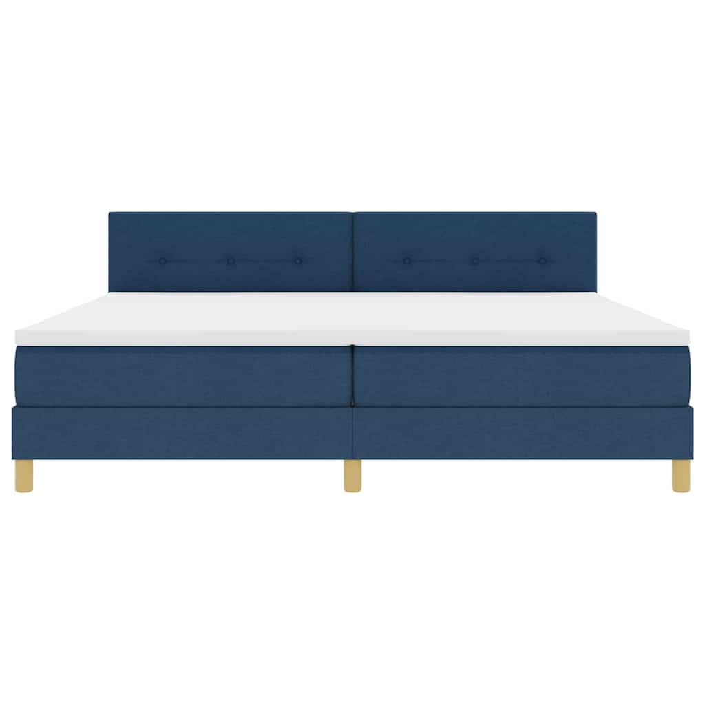 vidaXL Łóżko z sprężyną LED Niebieski 200 x 200 cm tkanina