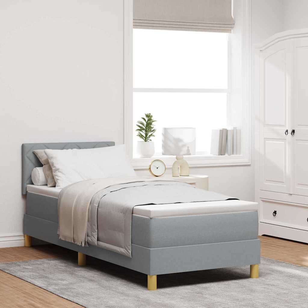 vidaXL Łóżko z sprężyną LED Jasnoszary 80 x 200 cm tkanina
