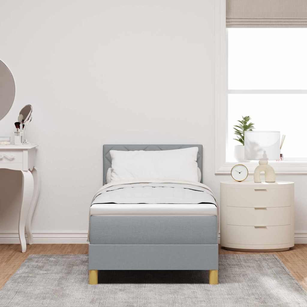 vidaXL Łóżko z sprężyną LED Jasnoszary 80 x 200 cm tkanina