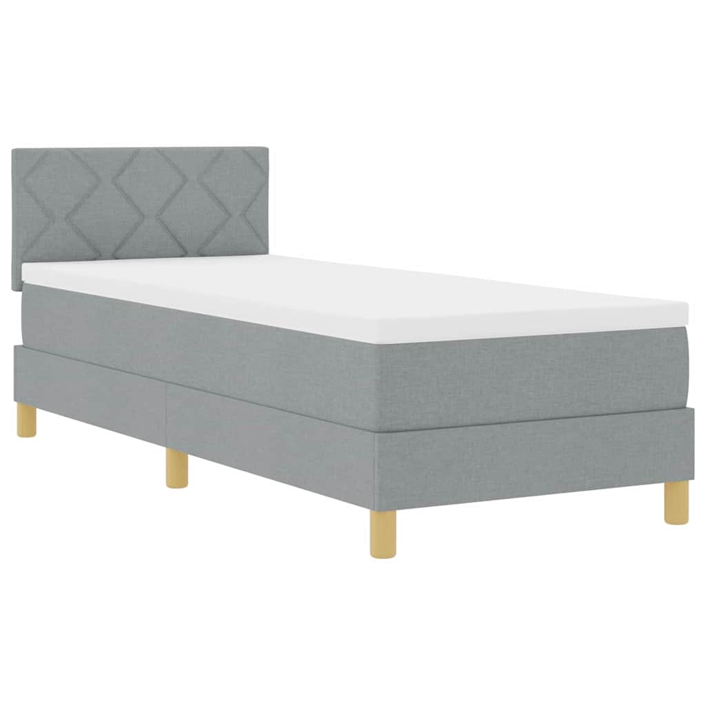 vidaXL Łóżko z sprężyną LED Jasnoszary 80 x 200 cm tkanina
