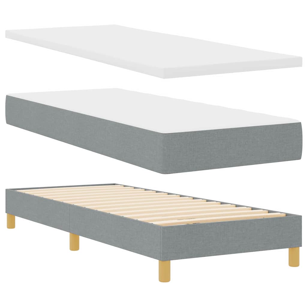 vidaXL Łóżko z sprężyną LED Jasnoszary 80 x 200 cm tkanina