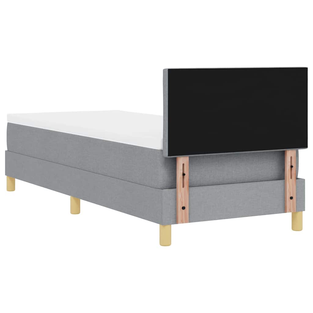 vidaXL Łóżko z sprężyną LED Jasnoszary 80 x 200 cm tkanina