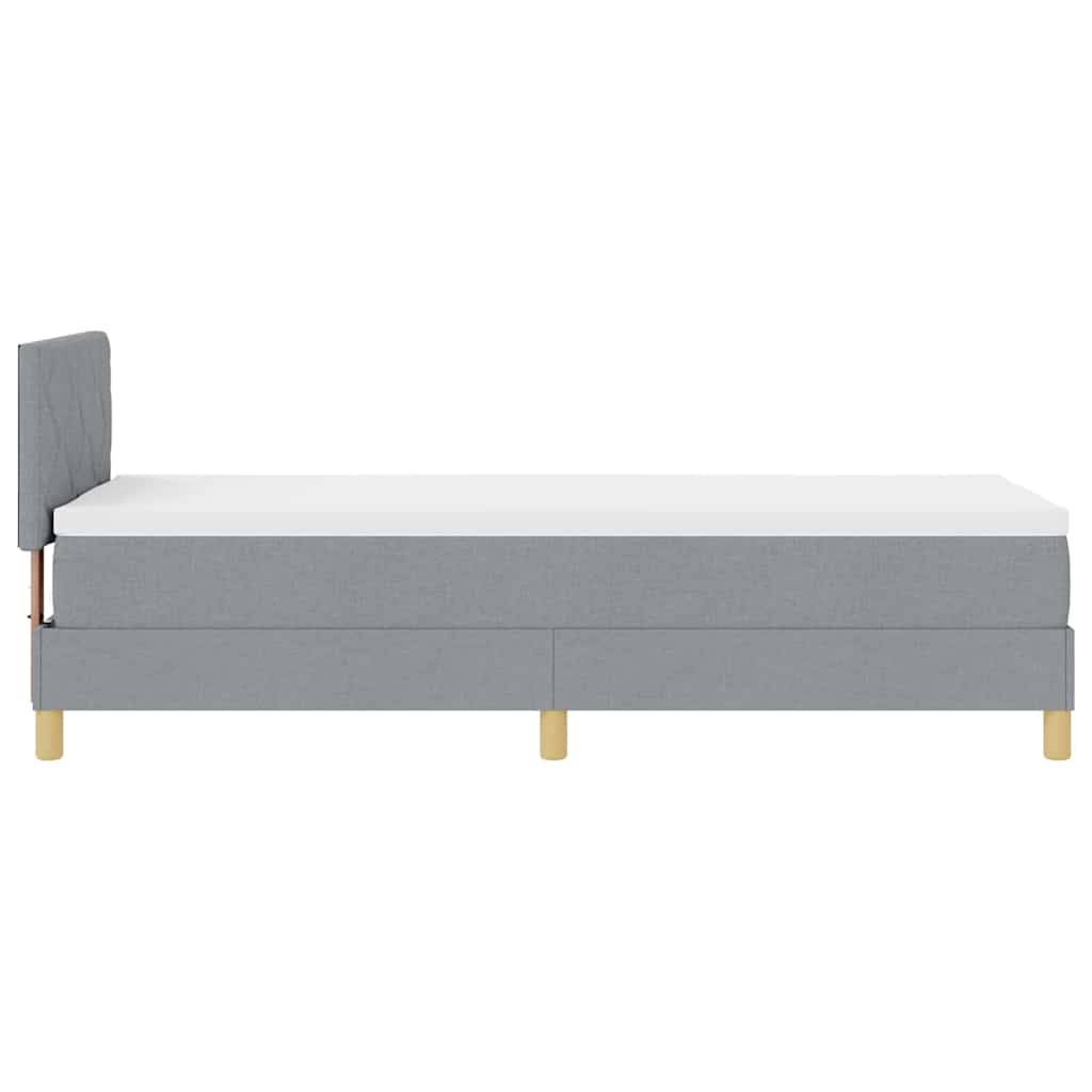vidaXL Łóżko z sprężyną LED Jasnoszary 80 x 200 cm tkanina