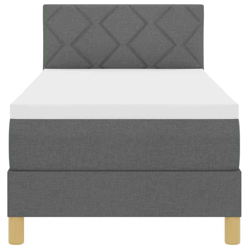 vidaXL Łóżko z sprężyną LED z poduszką Ciemnoszary 80 x 200 cm tkanina
