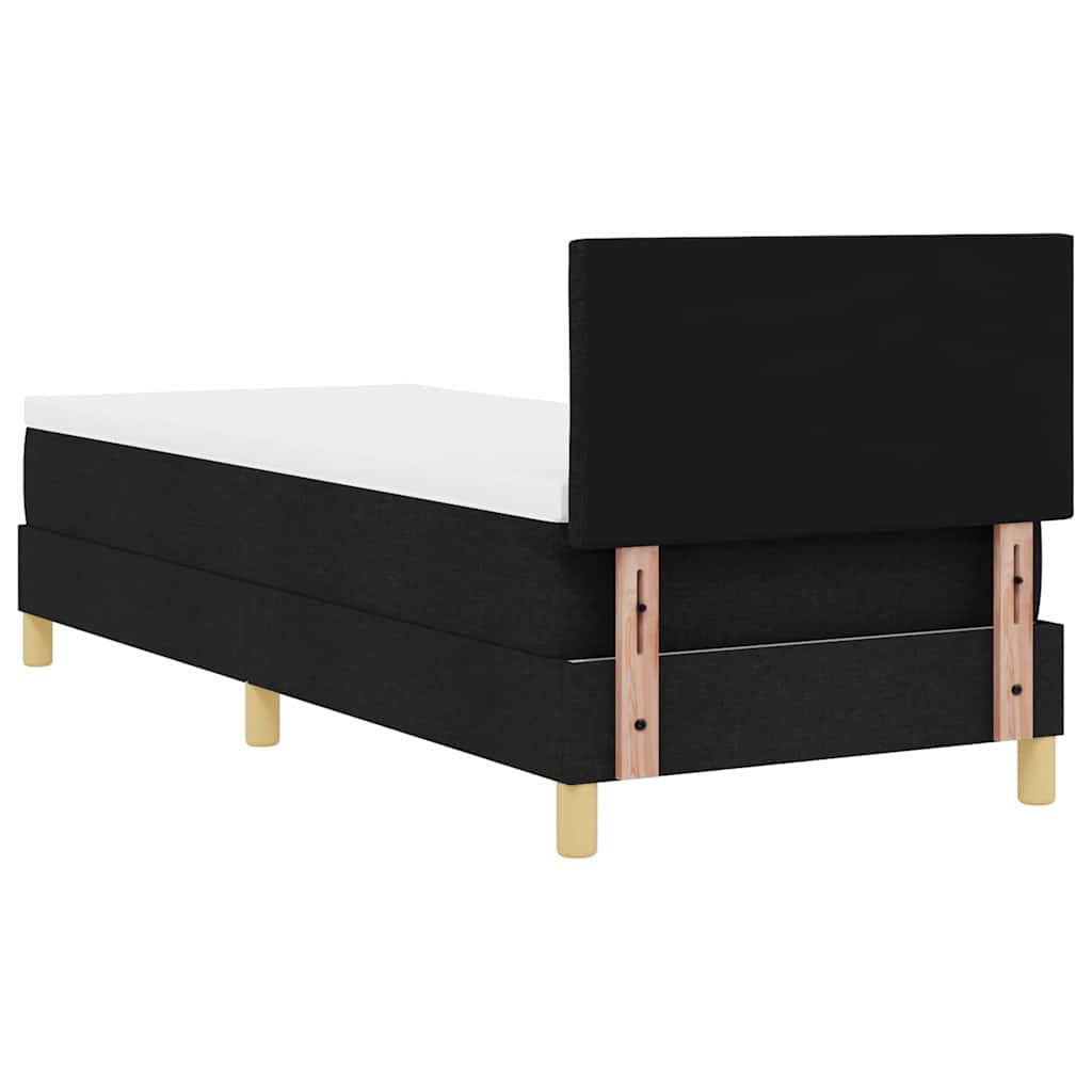 vidaXL Łóżko z sprężyną LED z poduszką Czarny 80 x 200 cm tkanina