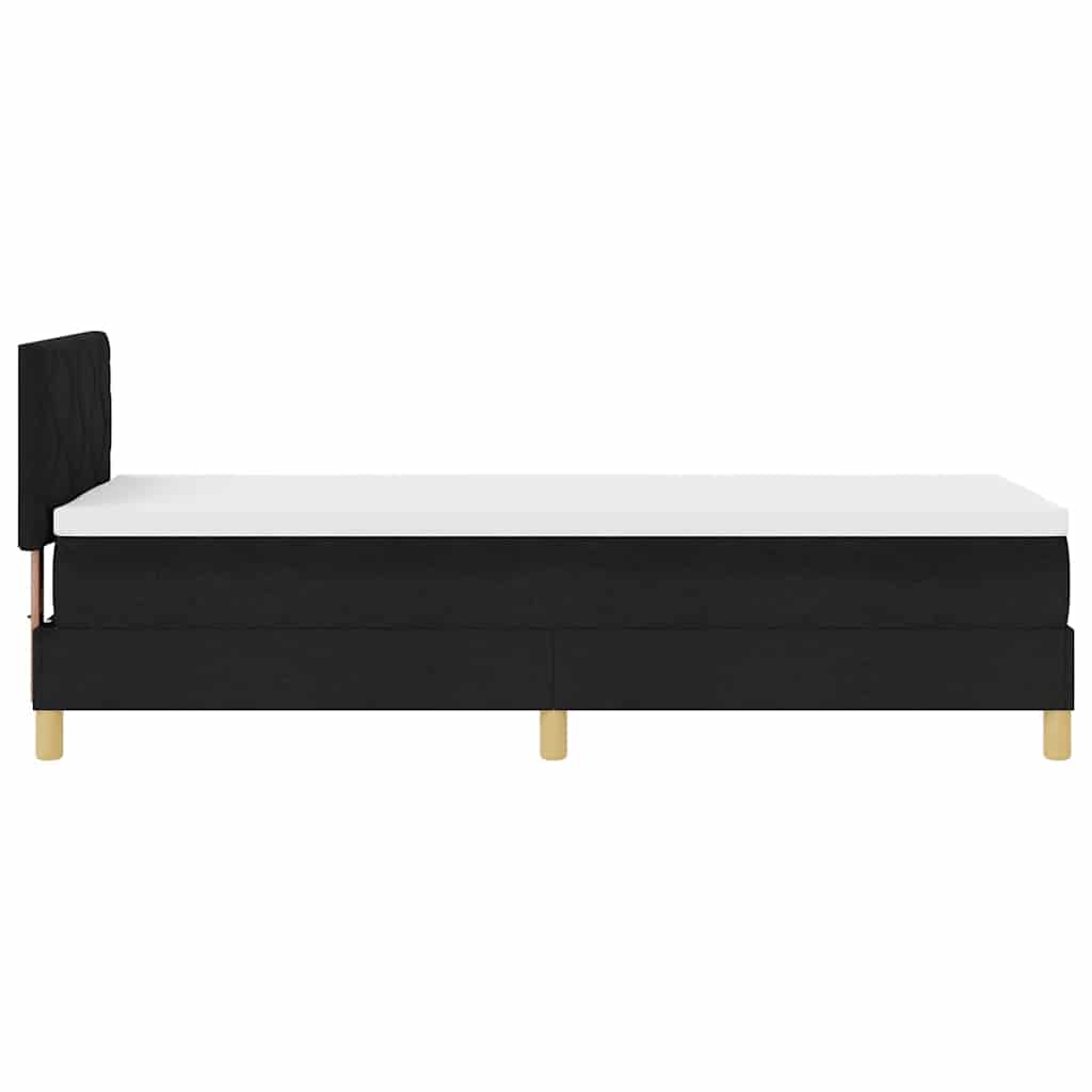 vidaXL Łóżko z sprężyną LED z poduszką Czarny 80 x 200 cm tkanina