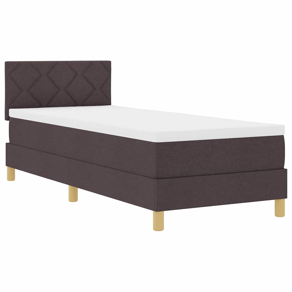 vidaXL Łóżko z sprężyną LED Ciemny brąz 80 x 200 cm tkanina
