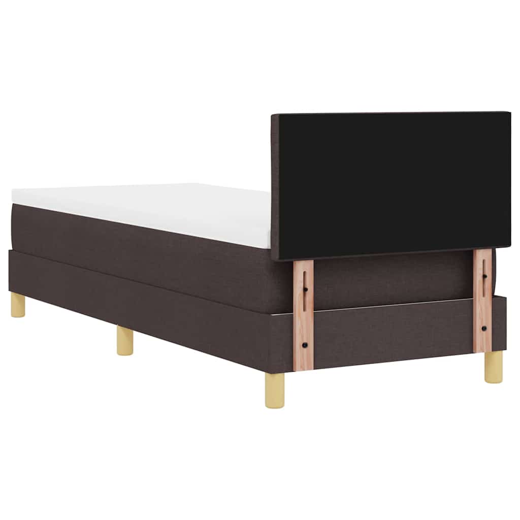 vidaXL Łóżko z sprężyną LED Ciemny brąz 80 x 200 cm tkanina
