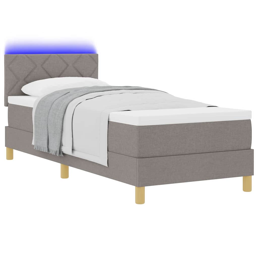 vidaXL Łóżko z sprężyną LED Ciemnoszary 80 x 200 cm tkanina