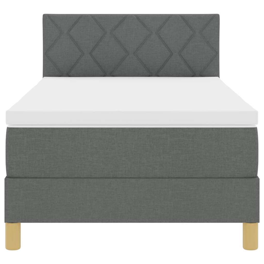 vidaXL Łóżko z sprężyną LED Ciemnoszary 90 x 190 cm tkanina