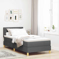 vidaXL Łóżko z sprężyną LED Ciemnoszary 90 x 200 cm tkanina
