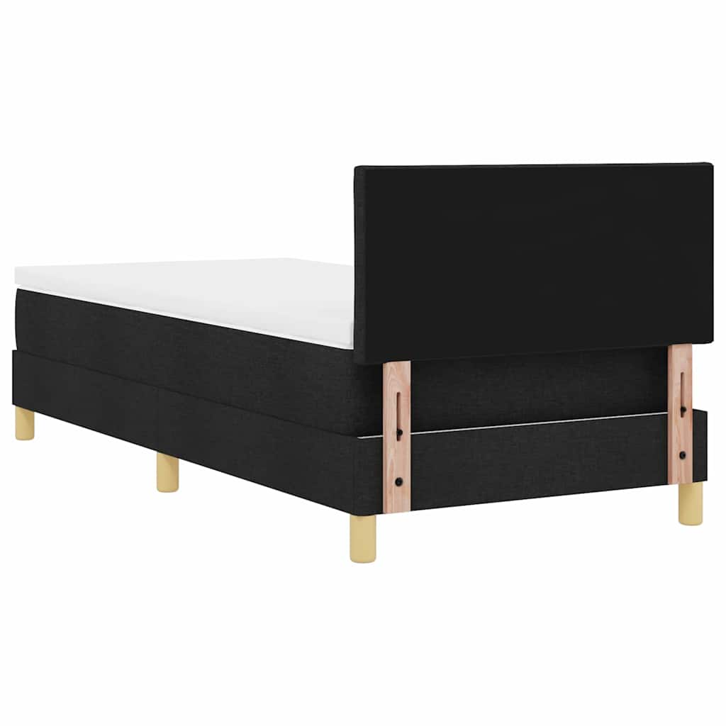 vidaXL Łóżko z sprężyną LED z paskami LED Czarny 90 x 200 cm tkanina