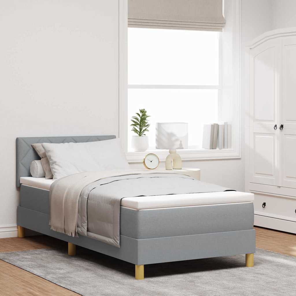 vidaXL Łóżko z sprężyną LED Jasnoszary 100 x 200 cm tkanina