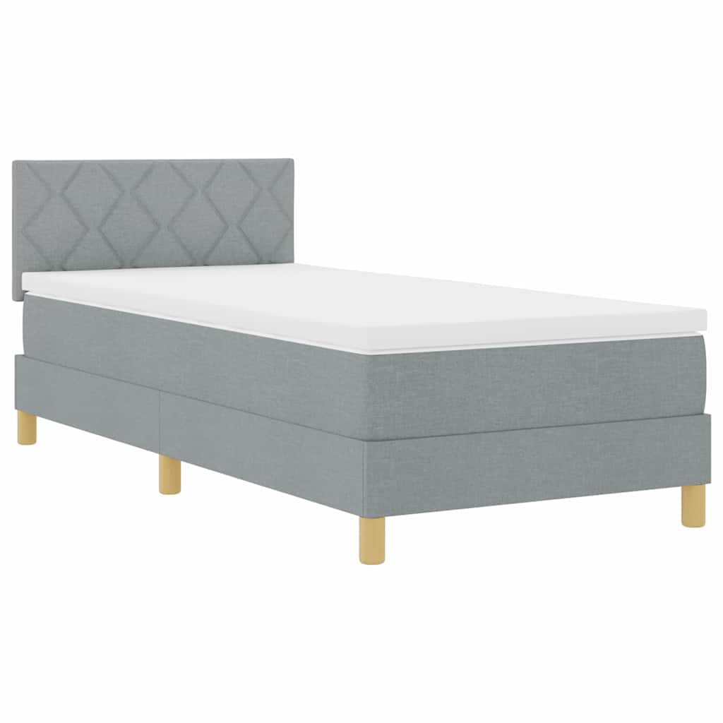 vidaXL Łóżko z sprężyną LED Jasnoszary 100 x 200 cm tkanina