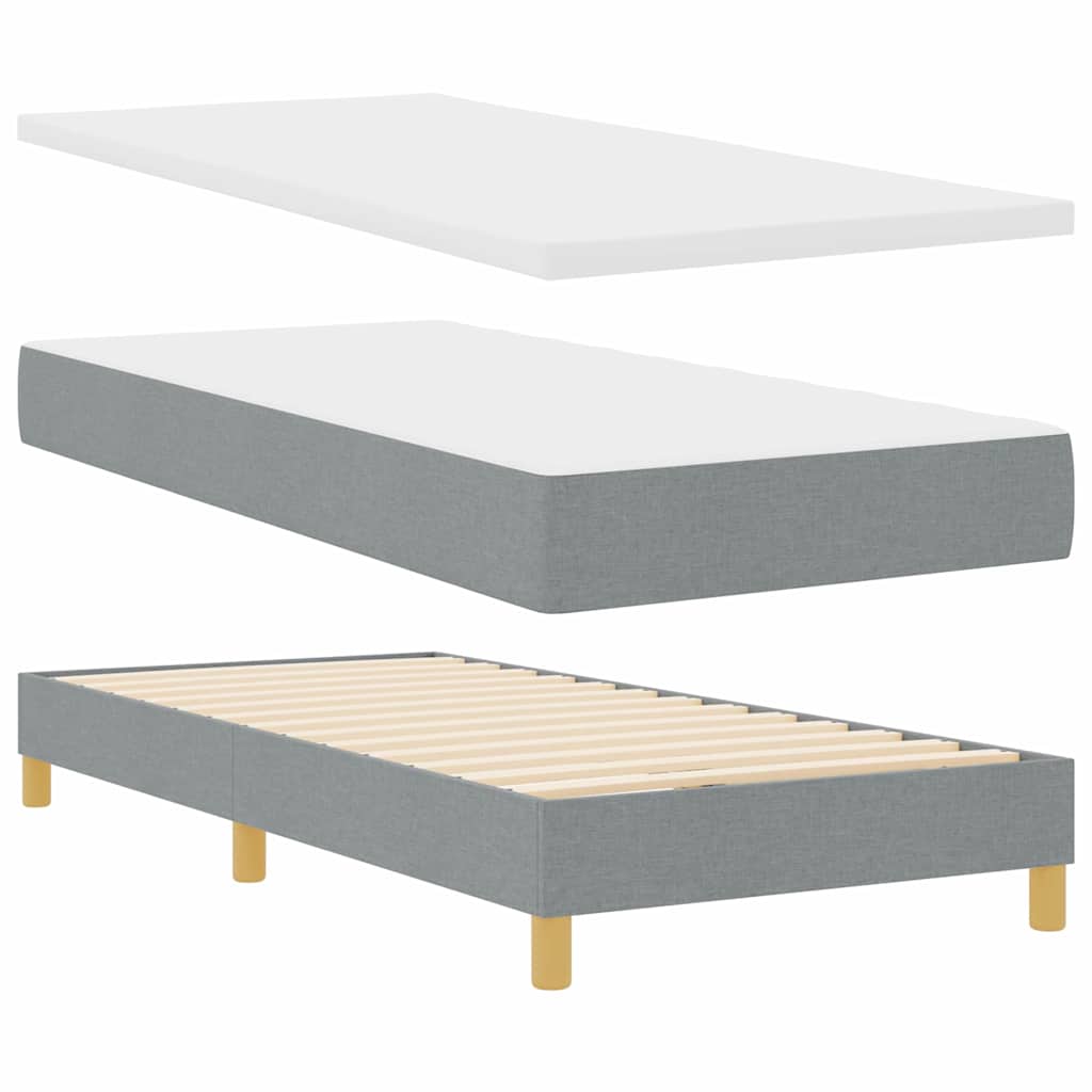vidaXL Łóżko z sprężyną LED Jasnoszary 100 x 200 cm tkanina