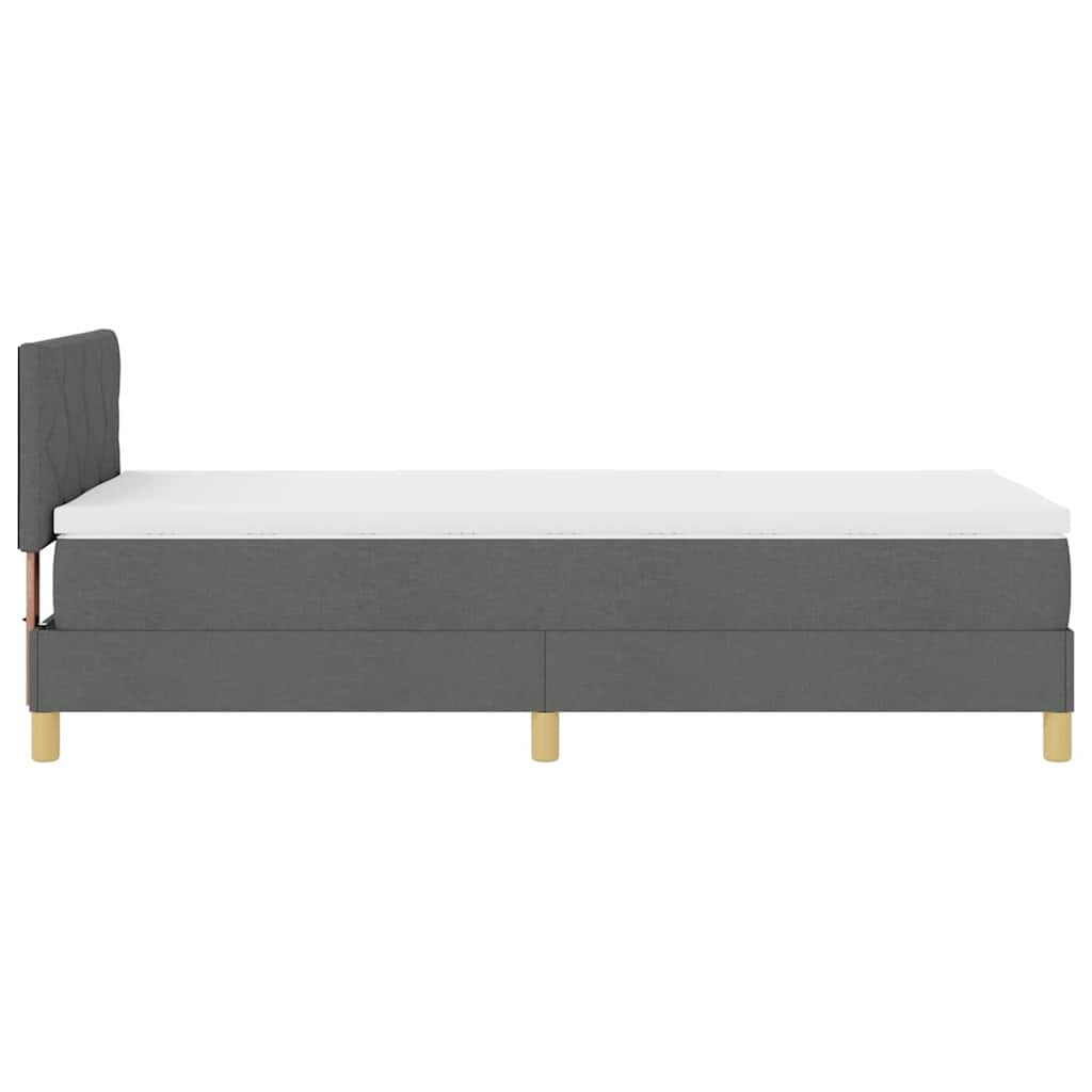 vidaXL Łóżko z sprężyną LED Ciemnoszary 100 x 200 cm tkanina