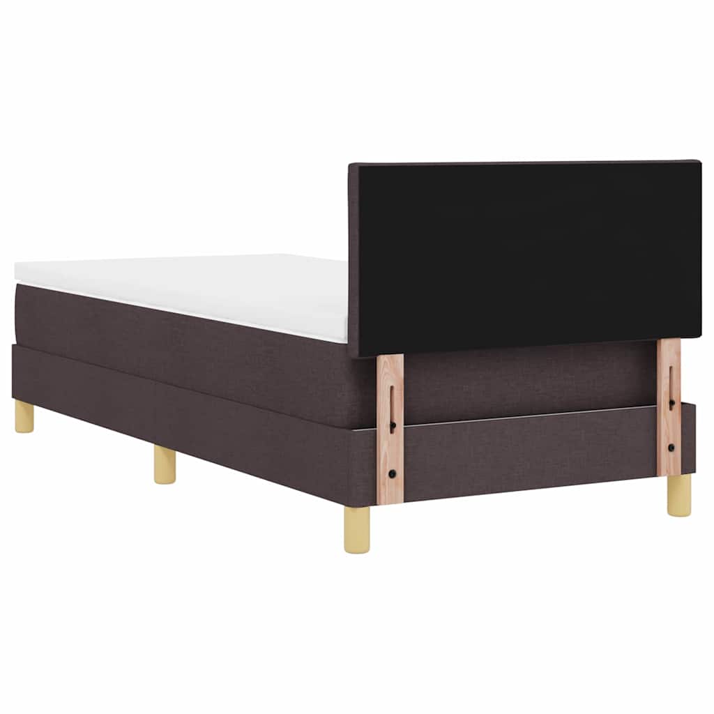 vidaXL Łóżko z sprężyną LED Ciemny brąz 100 x 200 cm tkanina