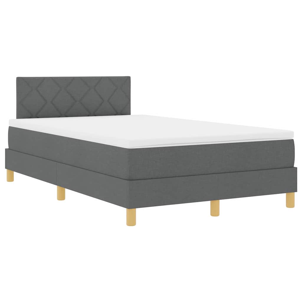vidaXL Łóżko z sprężyną LED Ciemnoszary 120 x 190 cm tkanina