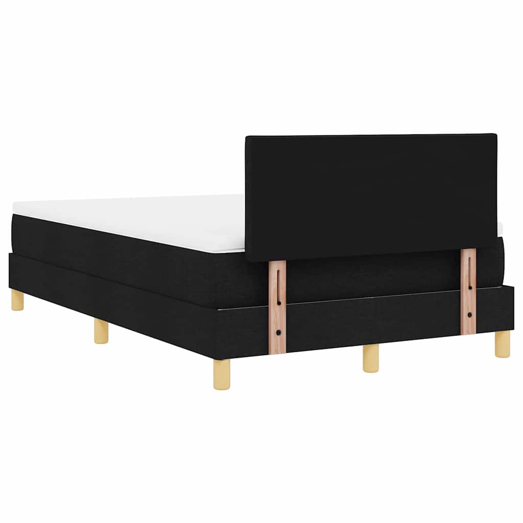 vidaXL Łóżko z sprężyną LED z paskami LED Czarny 120 x 200 cm tkanina