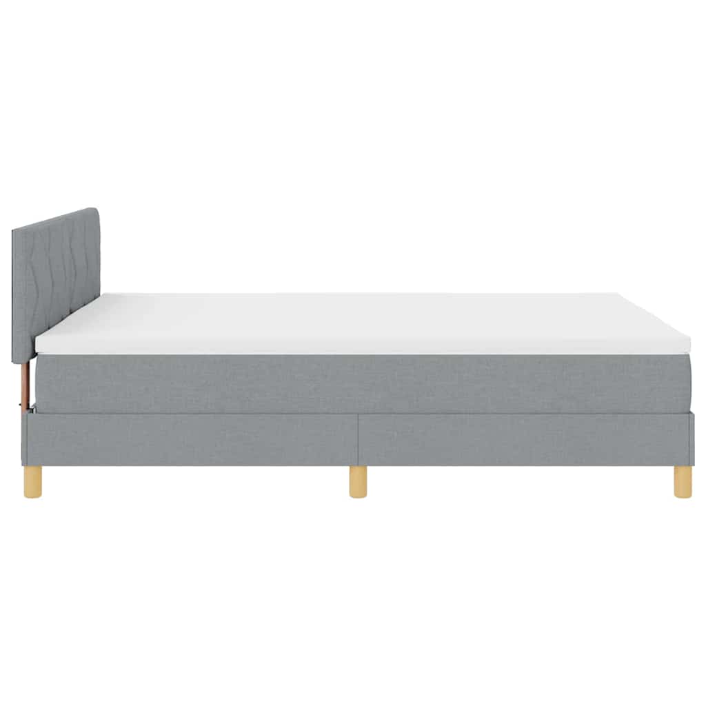 vidaXL Łóżko z sprężyną LED Jasnoszary 140 x 190 cm tkanina