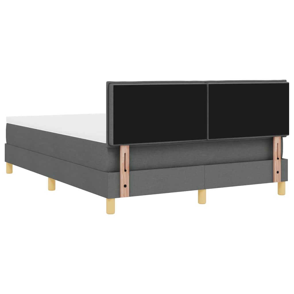 vidaXL Łóżko z sprężyną LED Ciemnoszary 140 x 190 cm tkanina