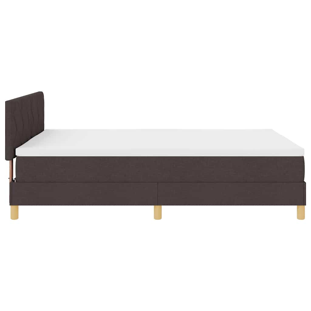 vidaXL Łóżko z sprężyną LED Ciemny brąz 140 x 190 cm tkanina