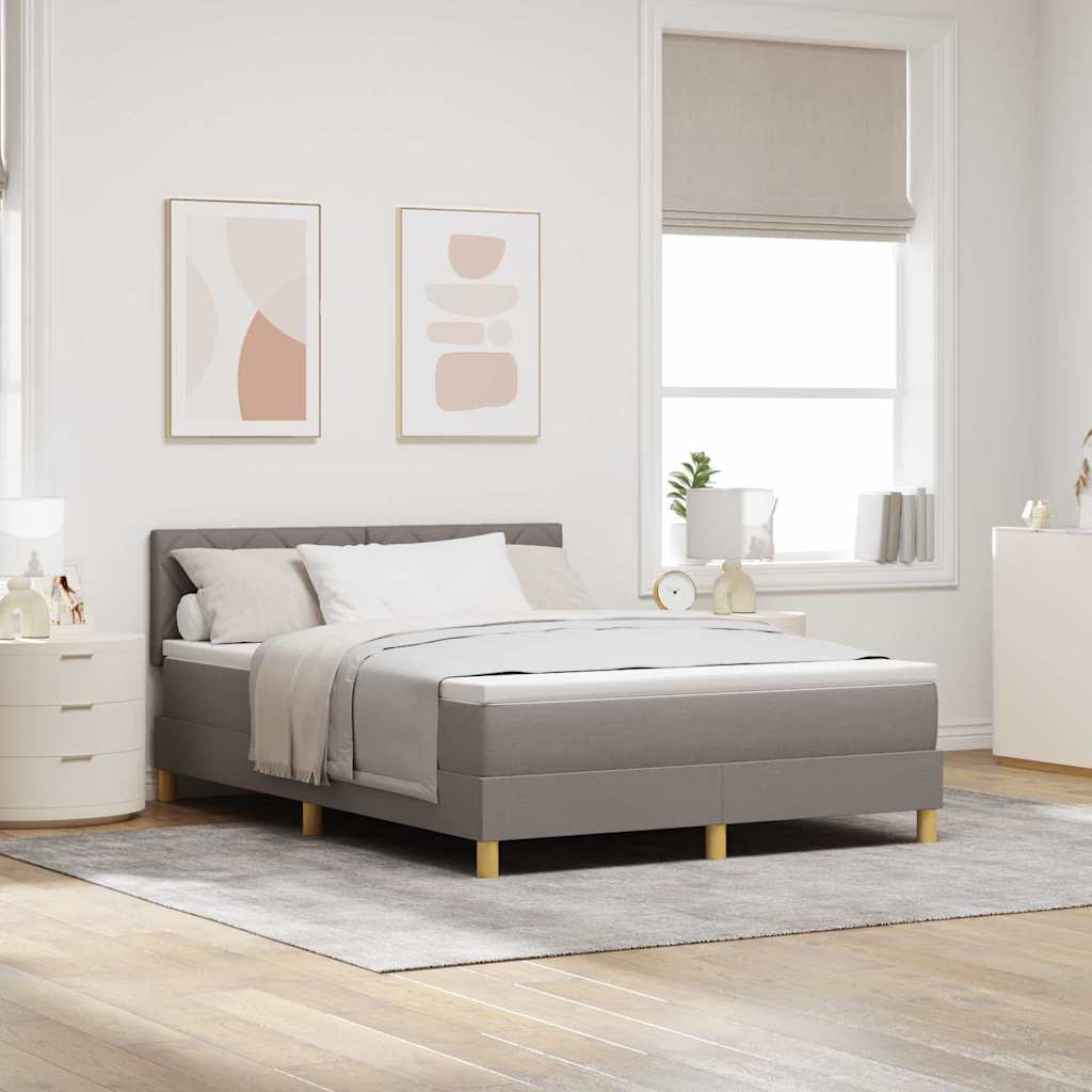 vidaXL Łóżko z sprężyną LED Ciemnoszary 140 x 200 cm tkanina
