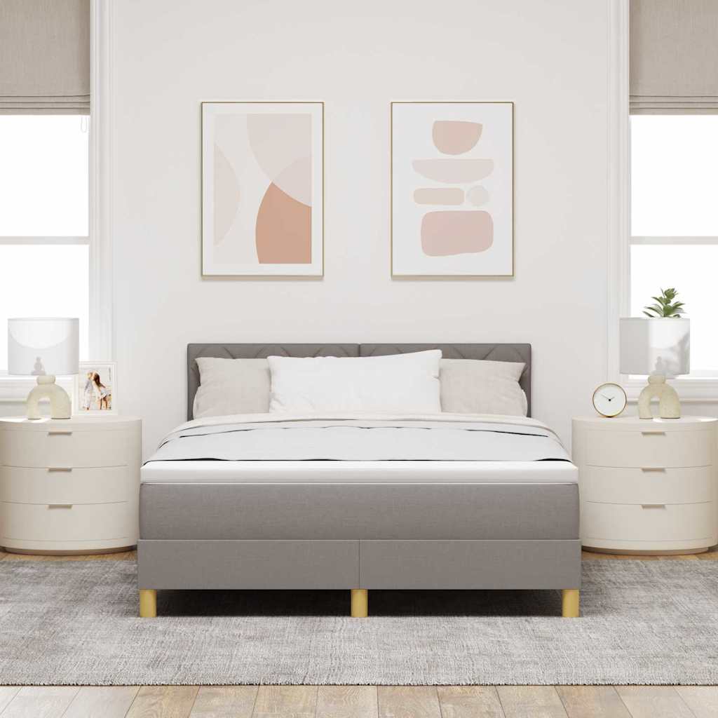 vidaXL Łóżko z sprężyną LED Ciemnoszary 140 x 200 cm tkanina