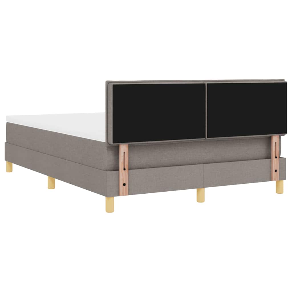 vidaXL Łóżko z sprężyną LED Ciemnoszary 140 x 200 cm tkanina