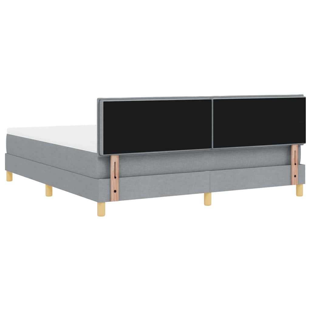 vidaXL Łóżko z sprężyną LED Jasnoszary 180 x 200 cm tkanina