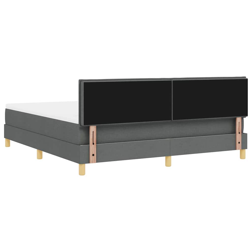 vidaXL Łóżko z sprężyną LED Ciemnoszary 180 x 200 cm tkanina