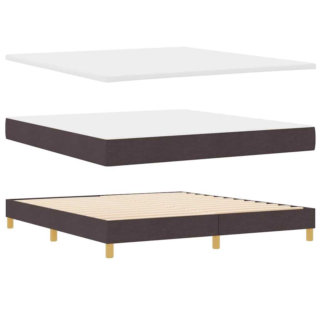 vidaXL Łóżko z sprężyną LED Ciemny brąz 180 x 200 cm tkanina