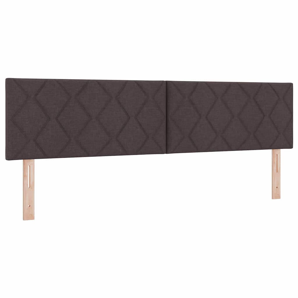vidaXL Łóżko z sprężyną LED Ciemny brąz 180 x 200 cm tkanina