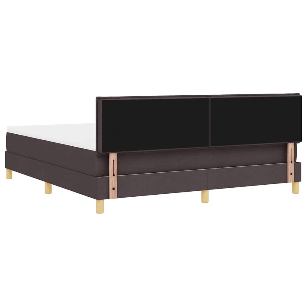 vidaXL Łóżko z sprężyną LED Ciemny brąz 180 x 200 cm tkanina